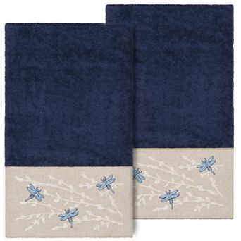 Linum Home Textiles Turkish Cotton Braelyn 2 pc Embellished Bath Towel Set