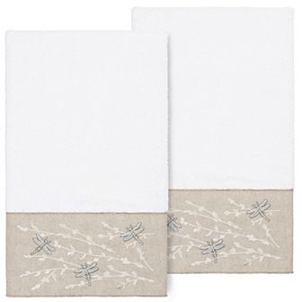 Linum Home Textiles Turkish Cotton Braelyn 2 pc Embellished Bath Towel Set