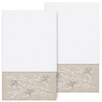 Linum Home Textiles Turkish Cotton Braelyn 2 pc Embellished Bath Towel Set