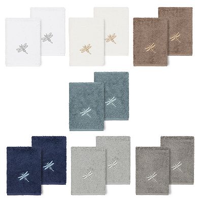 Linum Home Textiles Turkish Cotton Braelyn 2-piece Embellished Washcloth Set