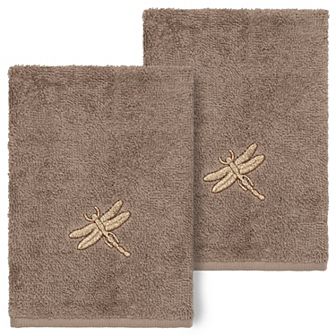 Linum Home Textiles Turkish Cotton Braelyn 2 pc Embellished Washcloth Set