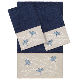 Linum Home Textiles Turkish Cotton Braelyn 3 pc Embellished Hand & Bath Towel Set