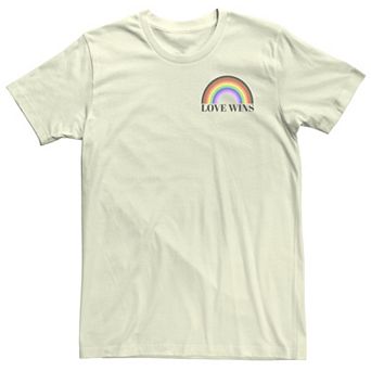 Big & Tall Love Wins Rainbow Left Chest Logo Tee