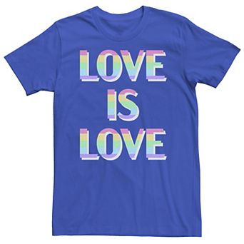 Big & Tall Love Is Love Rainbow Pastel Filled Text Tee