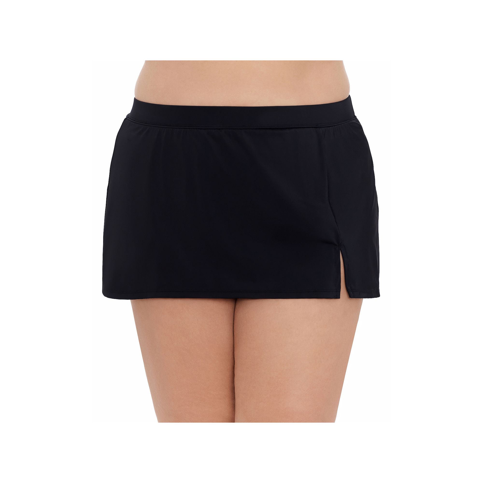Plus Size Bal Harbour Tummy Control Swim Skirtini, Womens, Size: 1XL, Blac