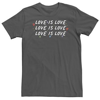 Big & Tall Love Is Love Reapeating Word Stack Tee