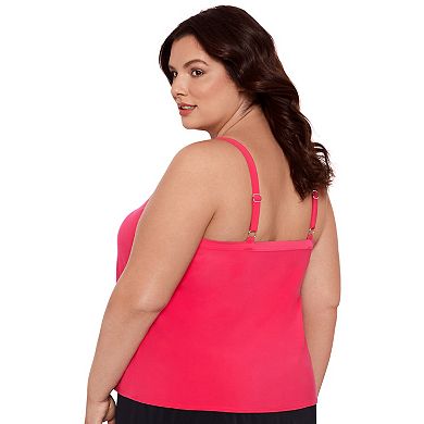 Plus Size Bal Harbour D-Cup Handkerchief Hem Tankini Top