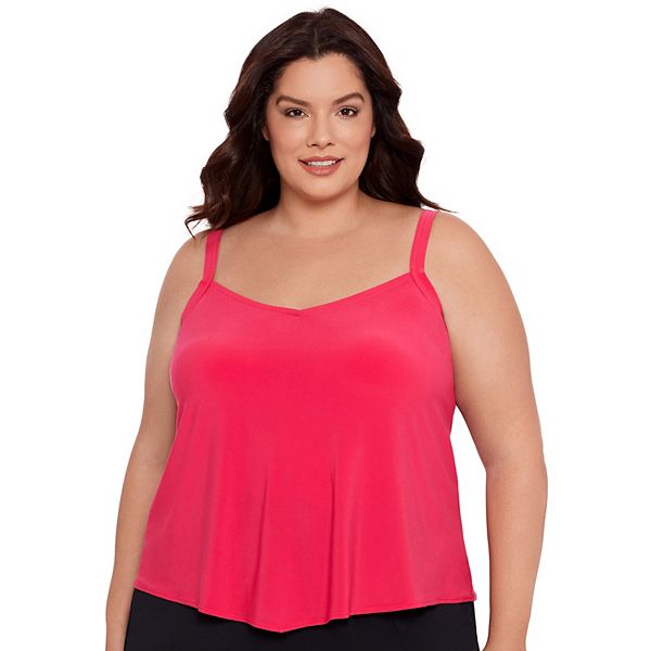 Plus Size Bal Harbour Handkerchief Hem Tankini Top