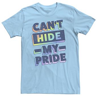 Big & Tall Can't Hide My Pride Gradient Rainbow Text Tee