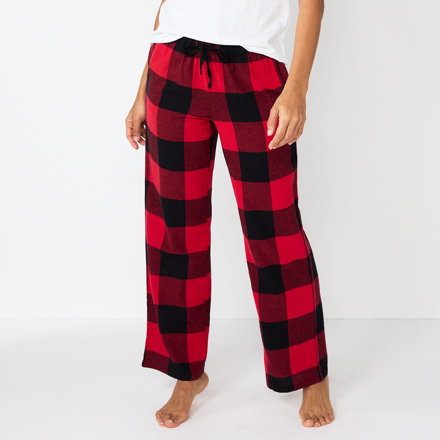 red plaid sleep pants