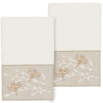 Linum Home Textiles Turkish Cotton Braelyn 2 pc Embellished Hand Towel Set