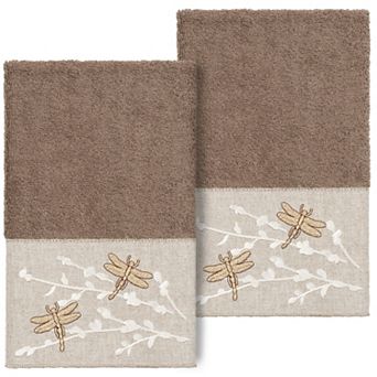 Linum Home Textiles Turkish Cotton Braelyn 2 pc Embellished Hand Towel Set