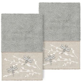 Linum Home Textiles Turkish Cotton Braelyn 2 pc Embellished Hand Towel Set