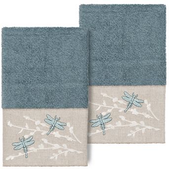 Linum Home Textiles Turkish Cotton Braelyn 2 pc Embellished Hand Towel Set
