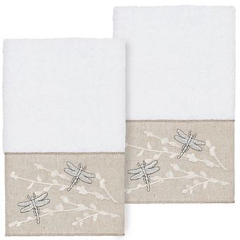 Linum Home Textiles Turkish Cotton Braelyn 2 pc Embellished Hand Towel Set
