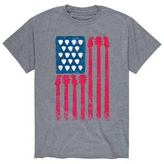 Men's Guitar American Flag Tee