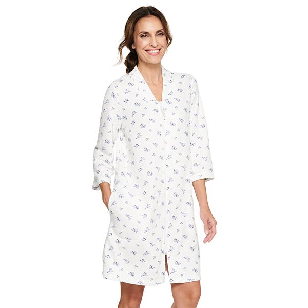 Petite Croft & Barrow® Quilted Zip Duster Robe