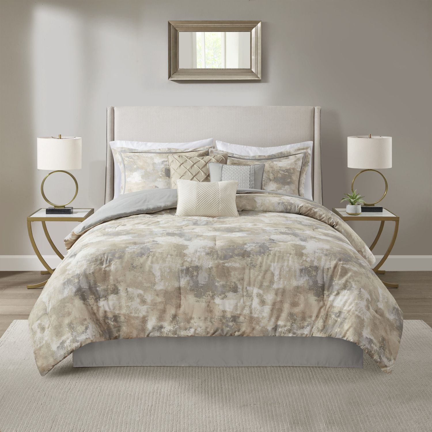 Madison Park Klein 6-Piece Comforter Set with Throw Pillows