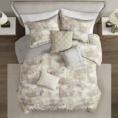 Madison Park Inspire 7-Piece Oeko-Tex Certified Cotton Rich Comforter Set with Shams