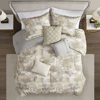 Madison Park Inspire 7-Piece Oeko-Tex Certified Cotton Rich Comforter Set with Shams
