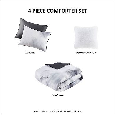 Intelligent Design Karissa Watercolor Tie Dye Antimicrobial Comforter Set with Shams