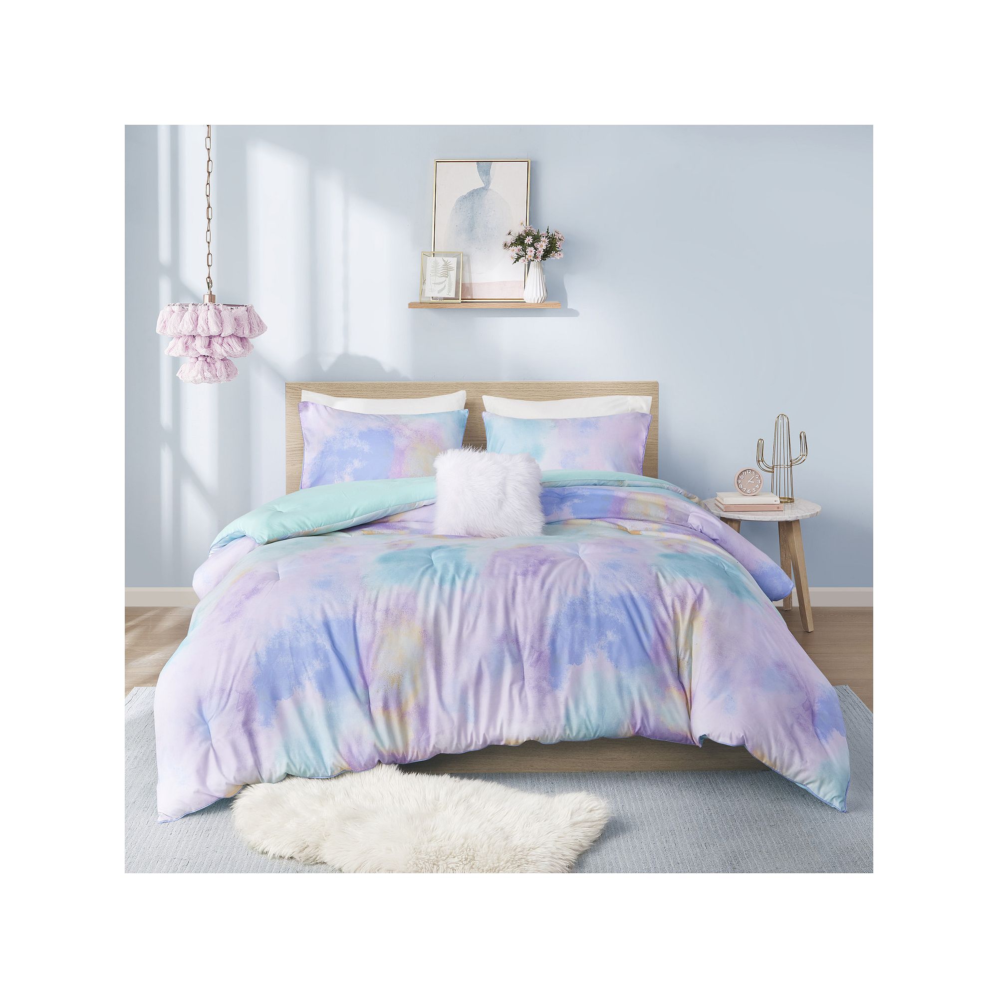 Intelligent Design Karissa Watercolor Tie Dye Antimicrobial Comforter Set w