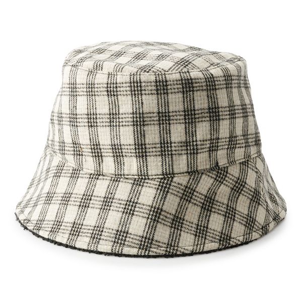 Reversible Bucket Hat - Checks Laguna + Wheat — GRECH & CO.