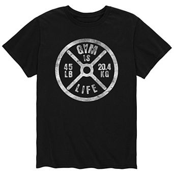 Men's Gym Is Life Weight Plate Tee
