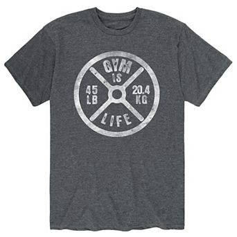 Men's Gym Is Life Weight Plate Tee