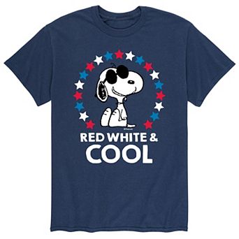 Men's Peanuts Red White And Cool Tee