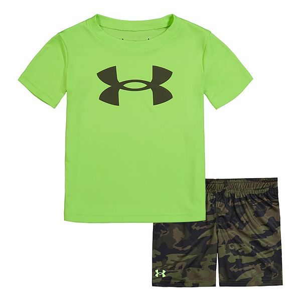Toddler Boy Under Armour Woodland Camo Big Logo Graphic Tee & Shorts Set
