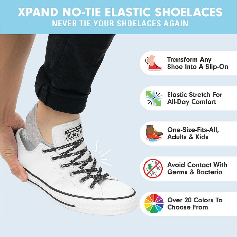 Xpand 3-Pack Reflective No Tie Shoelaces System with Elastic Laces, Womens