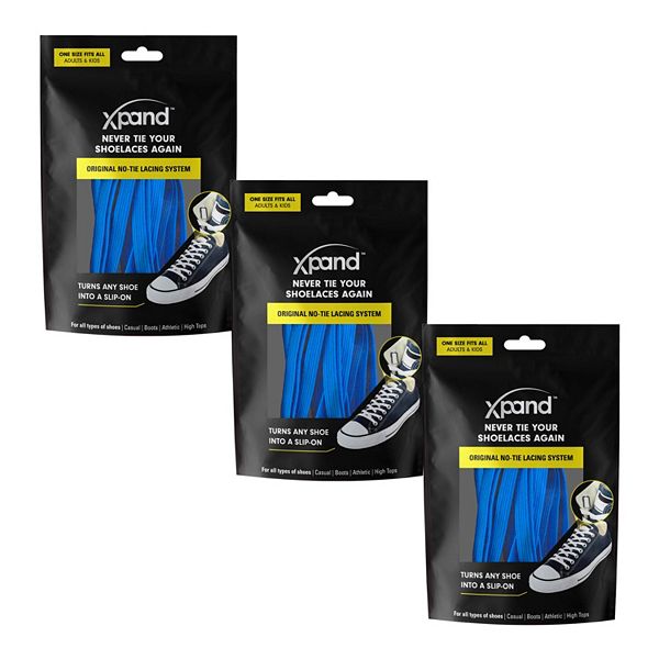 Xpand 3Pack No Tie Shoelaces System with Elastic Laces