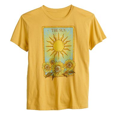 ★SATUR★ Tarot Graphic Short Sleeve T-Shirt Cream Yellow Juniors' 
