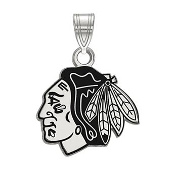 LogoArt Sterling Silver Chicago Blackhawks Small Enamel Pendant