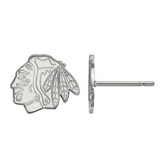 LogoArt 14k Gold Chicago Blackhawks Mini Logo Stud Earrings