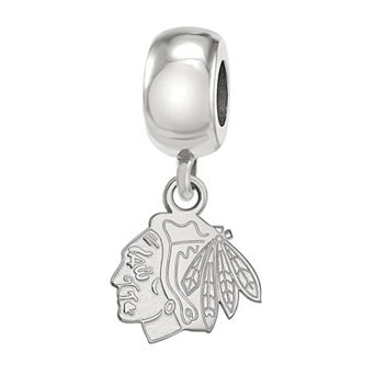 LogoArt Sterling Silver Chicago Blackhawks Mini Logo Dangle Bead Charm