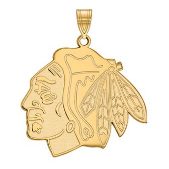 LogoArt Sterling Silver Chicago Blackhawks Extra Large Pendant