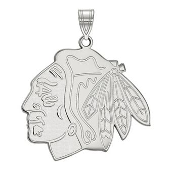 LogoArt Sterling Silver Chicago Blackhawks Extra Large Pendant