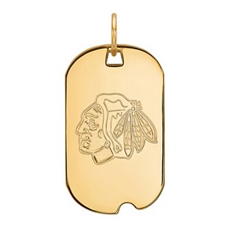 LogoArt 14k Gold Chicago Blackhawks Small Dog Tag Pendant
