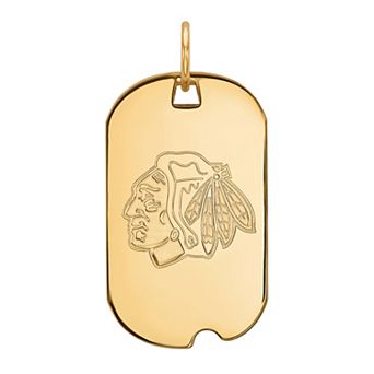 LogoArt 14k Gold Chicago Blackhawks Small Dog Tag Pendant