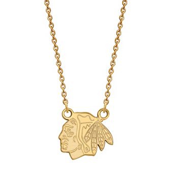LogoArt Sterling Silver Chicago Blackhawks Small Logo Necklace