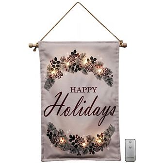 LumaBase Happy Holidays LED Banner Wall Decor