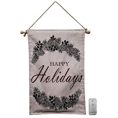 LumaBase Happy Holidays LED Banner Wall Decor