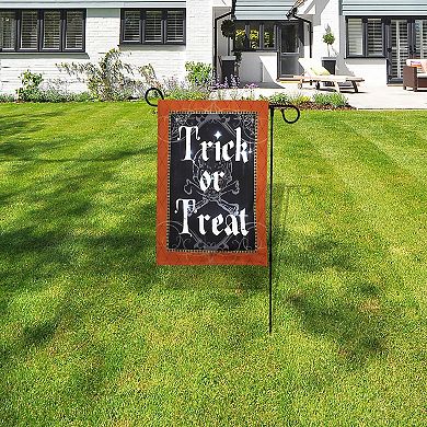 Trick Or Treat Light-Up Outdoor Garden Flag, Stand & Remote 3-piece Set