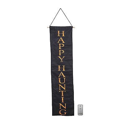 Happy Haunting LED Light-Up Indoor / Outdoor Wall Decor & Remote 2-piece Set
