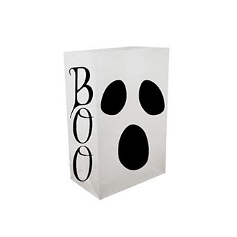 Ghost Boo Plastic Luminaria Bags 12 pc Set