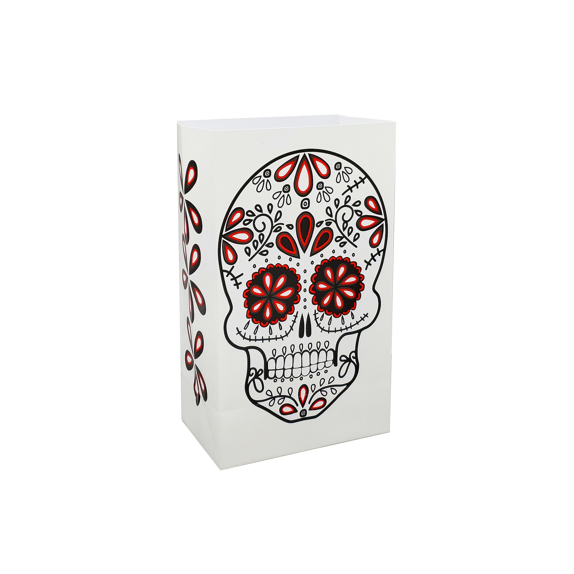 Sugar Skull Plastic Luminaria Bags 12-piece Set, Multi