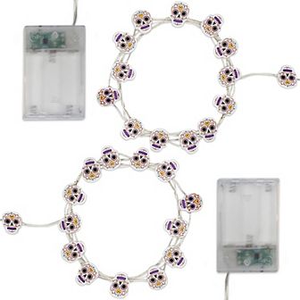 Sugar Skull LED Fairy String Lights 2 pc Set