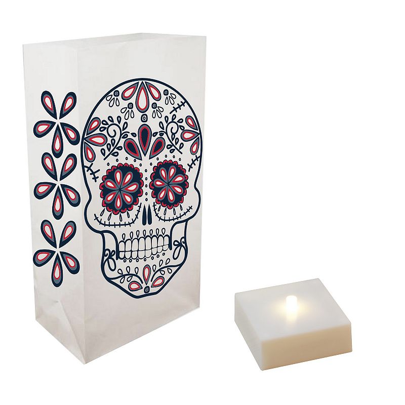 Sugar Skull LED Luminaria Bag & Light 6-piece Set, Multicolor